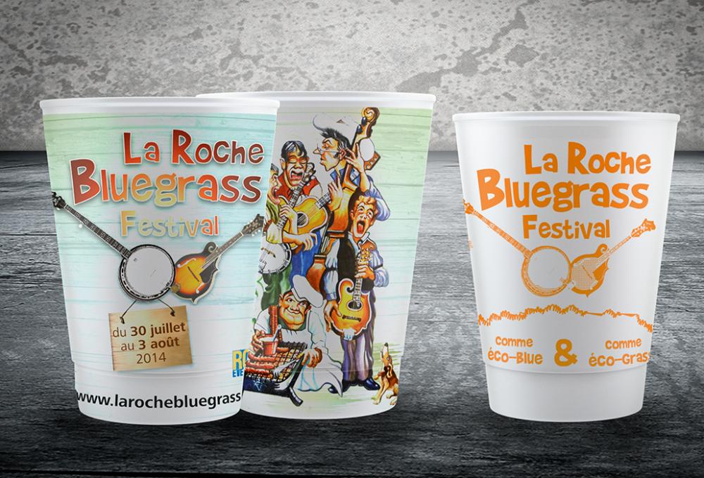 La Roche Bluegrass Festival gobelet quadri une couleur eco cup